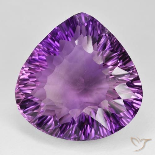 Ametista Rosa Vivo Violeta Natural 104.71ct, Formato de pêra, VVS