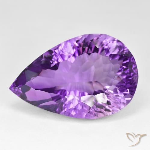 62.94ct Natural Violeta Intenso Ametista, Formato de pêra, VVS