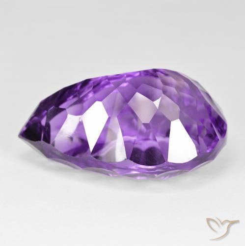Ametista Violeta Intenso Natural 62.94ct, Formato de pêra, VVS