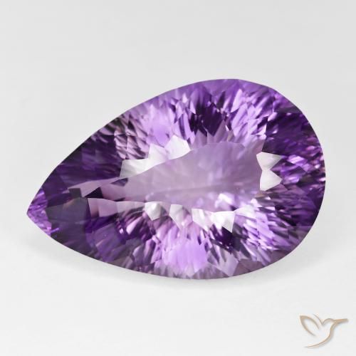 64.82ct Natural Violeta Vívido Ametista, Formato de pêra, IF