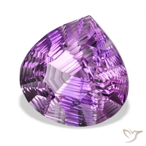 Ametista Violeta médio Natural 39.02ct, Formato de pêra, VVS