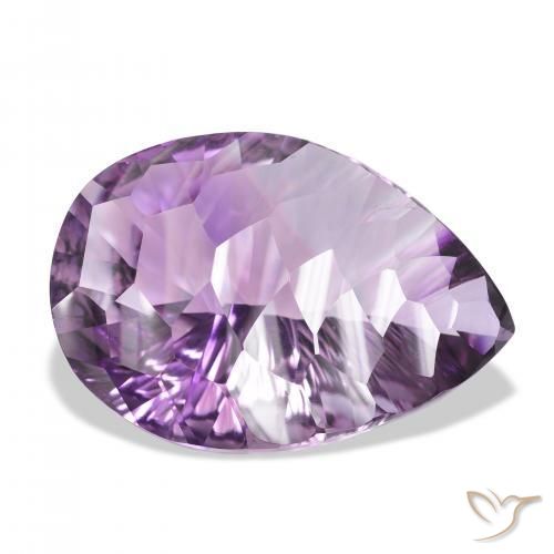 Ametista Violeta Claro-Médio Natural 46.00ct, Formato de pêra, VVS