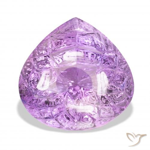 75.56ct Natural Violeta Rosado Médio Ametista, Formato de pêra, Transparente
