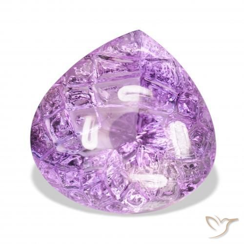 Ametista Violeta Rosado Médio Natural 75.56ct, Formato de pêra, Transparente