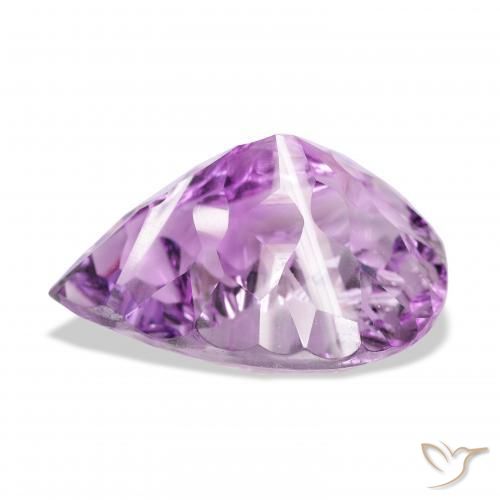 Ametista Violeta Rosado Médio Natural 46.63ct, Formato de pêra, VVS