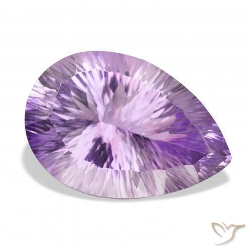 Ametista Violeta Claro-Médio Natural 46.32ct, Formato de pêra, VVS