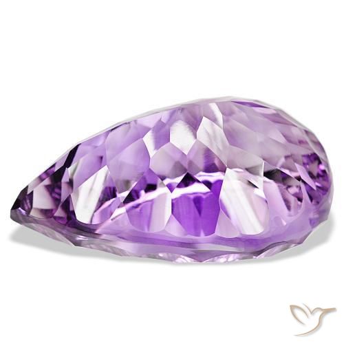 Ametista Violeta Claro-Médio Natural 127.01ct, Formato de pêra, IF