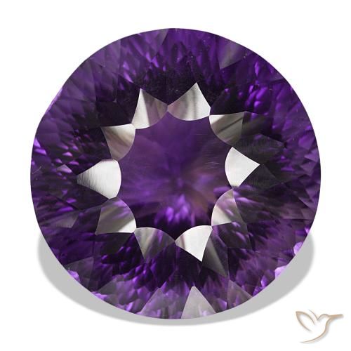 Ametista Violeta médio Natural 140.14ct, Corte Redondo, VVS