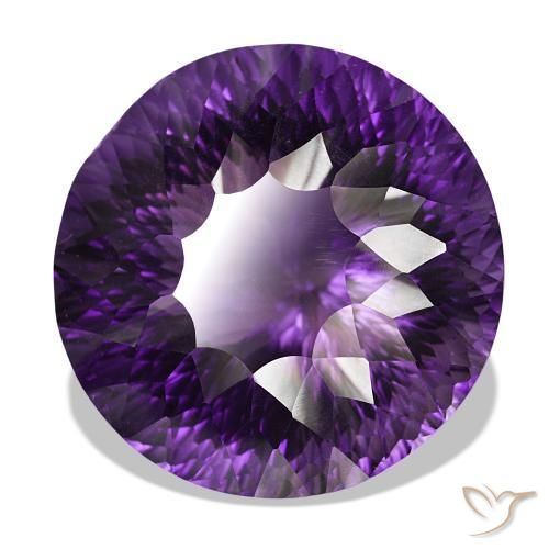 Ametista Violeta médio Natural 140.14ct, Corte Redondo, VVS