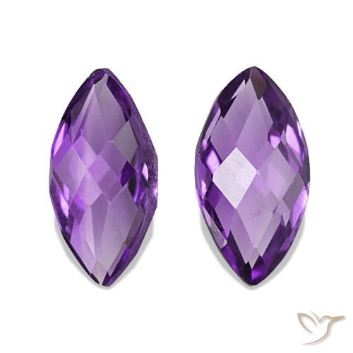 Pedras preciosas de Ametista Violeta Profundo natural de 1.01 ct, Marquesa, VVS-VS