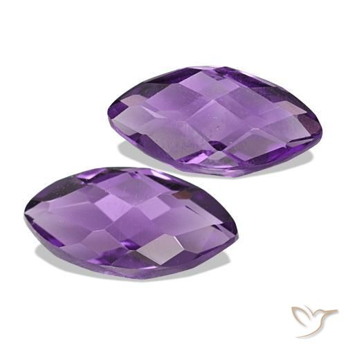 Pedras preciosas de Ametista Violeta-rosa médio natural de 1.25 ct, Marquesa, VS