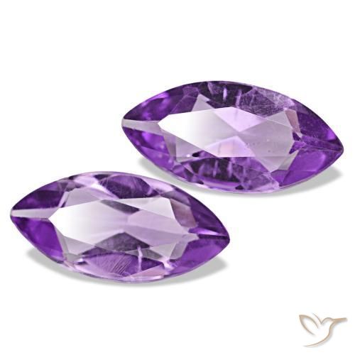 Pedras preciosas de Ametista Violeta rosado natural de 1.74 ct, Marquesa, VVS-VS