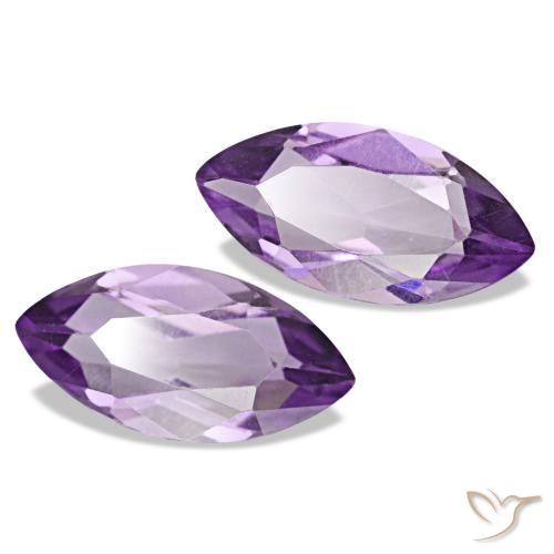 Pedras preciosas de Ametista Violeta médio natural de 1.94 ct, Marquesa, VVS-VS