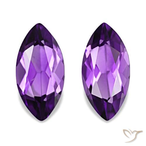 Pedras preciosas de Ametista Violeta Vívido natural de 1.97 ct, Marquesa, VS