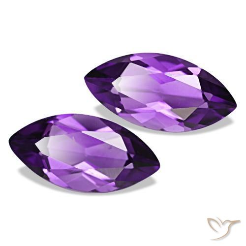 Pedras preciosas de Ametista Violeta Vívido natural de 1.97 ct, Marquesa, VS