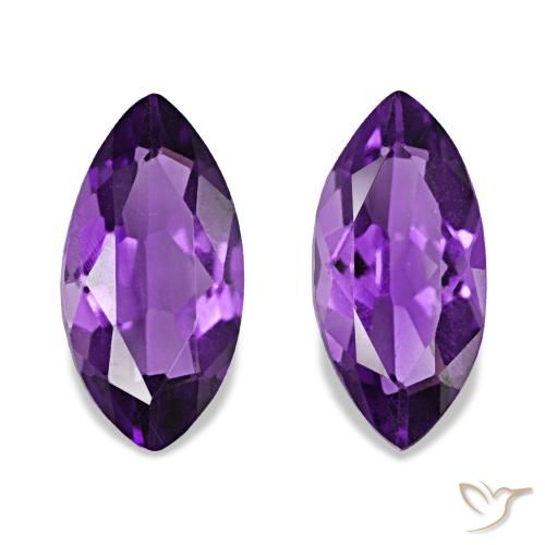 Pedras preciosas de Ametista Violeta Intenso natural de 1.71 ct, Marquesa, VS