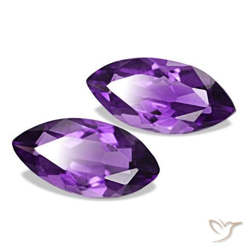 Pedras preciosas de Ametista Violeta Intenso natural de 1.71 ct, Marquesa, VS