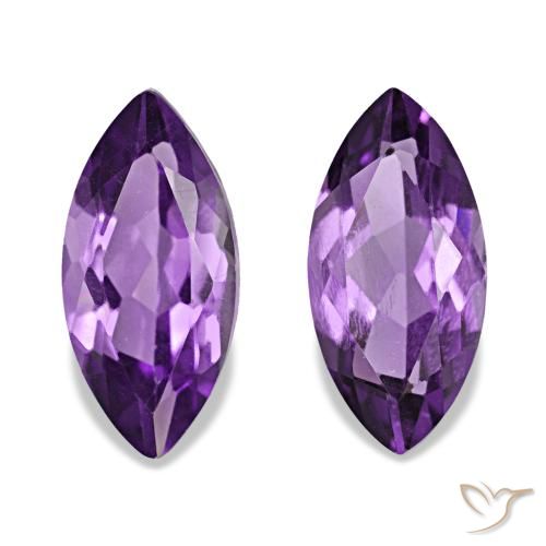 Pedras preciosas de Ametista Violeta Vívido natural de 1.96 ct, Marquesa, VS
