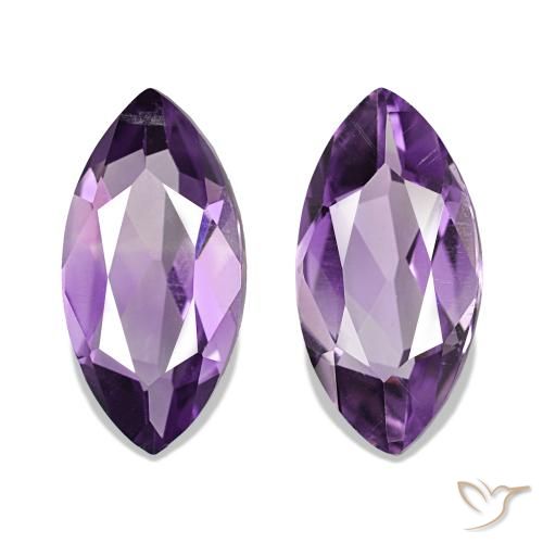 Pedras preciosas de Ametista Violeta médio natural de 1.92 ct, Marquesa, VS