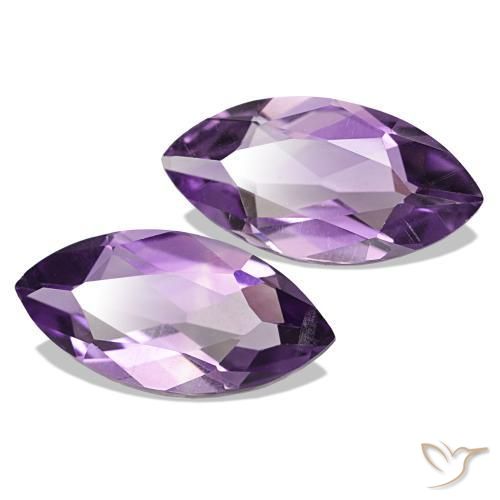 Pedras preciosas de Ametista Violeta médio natural de 1.92 ct, Marquesa, VS