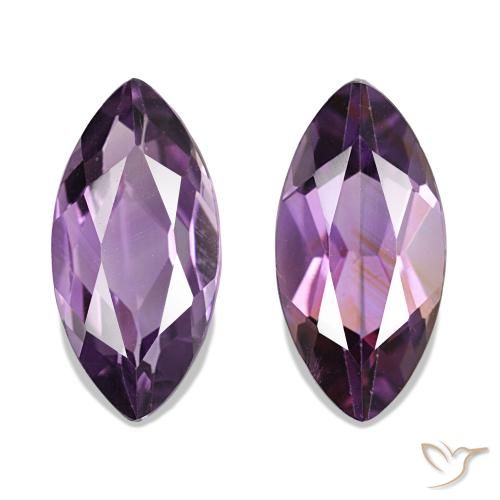 Pedras preciosas de Ametista Violeta médio natural de 2.07 ct, Marquesa, VS