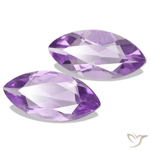 Pedras preciosas de ametista medium light purplish-violet natural de 1,75 ct, marquise, VS