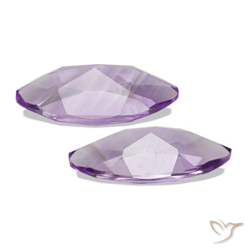 Pedras preciosas de ametista medium light purplish-violet natural de 1,75 ct, marquise, VS