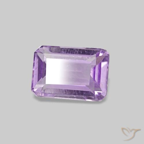 Ametista violeta médio natural 0,55ct, corte esmeralda, VS
