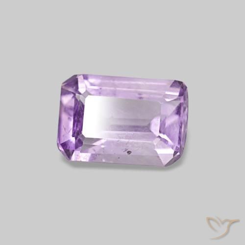 Ametista Violeta rosado claro Natural 0.49ct, Corte Esmeralda, VS