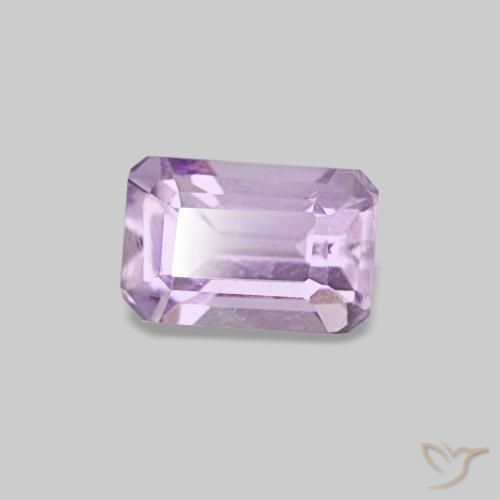 Ametista Violeta rosado claro Natural 0.60ct, Corte Esmeralda, VS