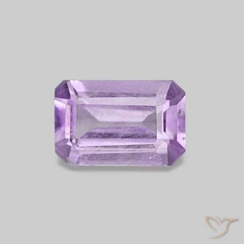 0.48ct Violeta rosado claro Ametista, Corte Esmeralda, VS