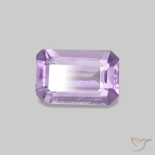 Ametista Violeta rosado claro Natural 0.48ct, Corte Esmeralda, VS
