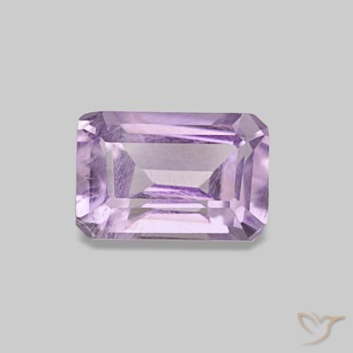 Ametista Violeta rosado claro Natural 0.62ct, Corte Esmeralda, VS