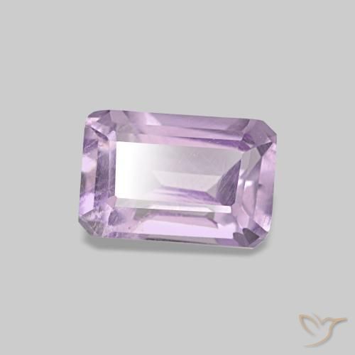 Ametista Violeta rosado claro Natural 0.62ct, Corte Esmeralda, VS