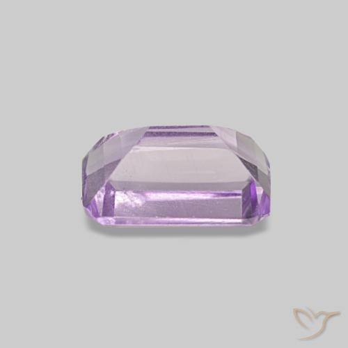 Ametista Violeta rosado claro Natural 0.48ct, Corte Esmeralda, SI