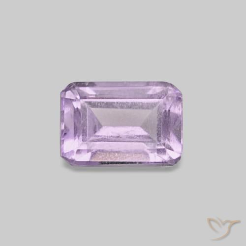 Ametista violeta médio natural 0,50ct, corte esmeralda, VS-SI