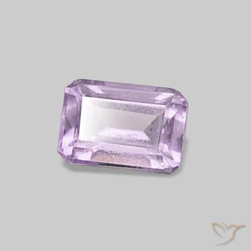 Ametista violeta médio natural 0,50ct, corte esmeralda, VS-SI