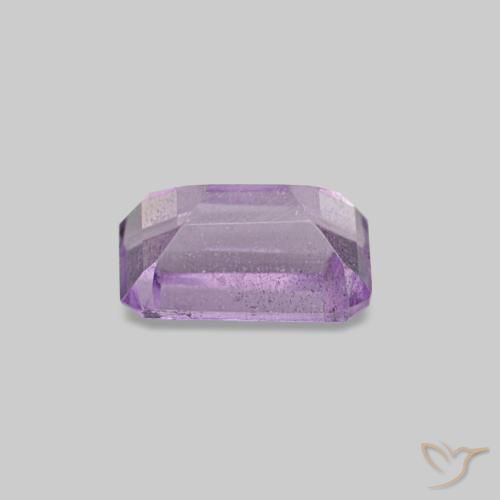 Ametista violeta médio natural 0,50ct, corte esmeralda, VS-SI