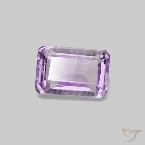 Ametista violeta natural 0,63ct, corte esmeralda, VS-SI