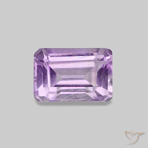 0.67ct violeta rosado claro ametista, corte esmeralda, VS