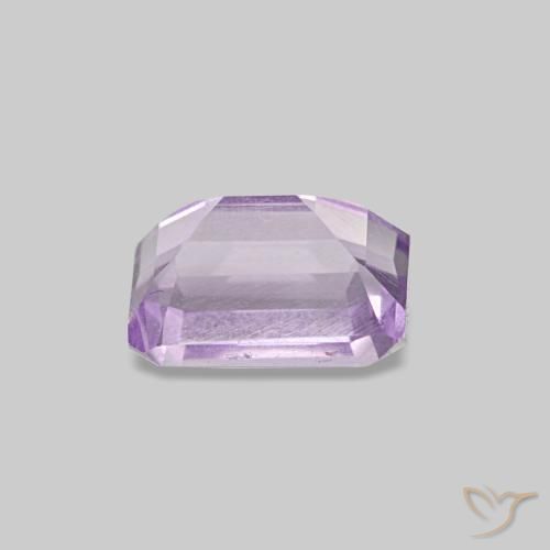 Ametista violeta rosado claro natural 0,67ct, corte esmeralda, VS