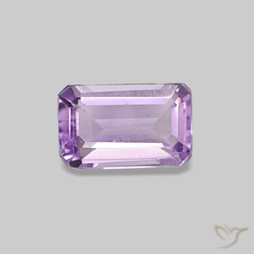Ametista violeta rosado claro natural 0,32ct, corte esmeralda, VS