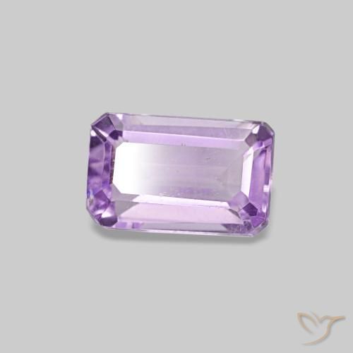 Ametista violeta rosado claro natural 0,32ct, corte esmeralda, VS