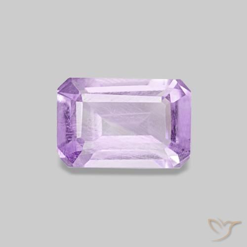 Ametista violeta rosado claro natural 0,52ct, corte esmeralda, VS-SI