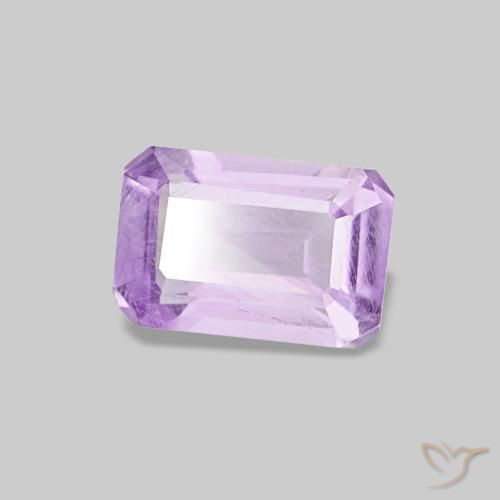 Ametista violeta rosado claro natural 0,52ct, corte esmeralda, VS-SI