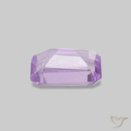 Ametista violeta rosado claro natural 0,52ct, corte esmeralda, VS-SI
