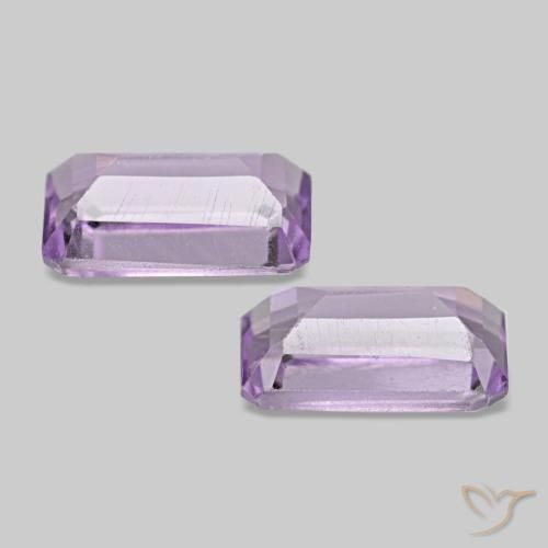 Pedras preciosas de Ametista Violeta rosado natural de 0,60 ct, Corte Esmeralda, VS