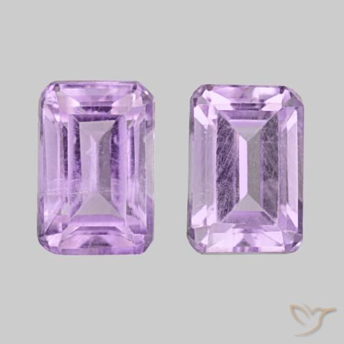 Pedras preciosas de Ametista Violeta rosado natural de 1.22 ct, Corte Esmeralda, VS