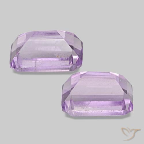 Pedras preciosas de Ametista Violeta rosado natural de 1.22 ct, Corte Esmeralda, VS