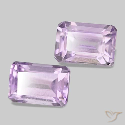 Pedras preciosas de ametista violeta natural de 1,30 ct, corte esmeralda, VS